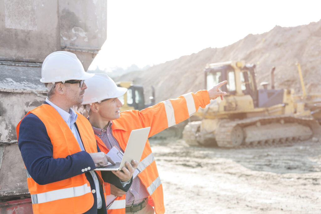 A group of construction workers on site