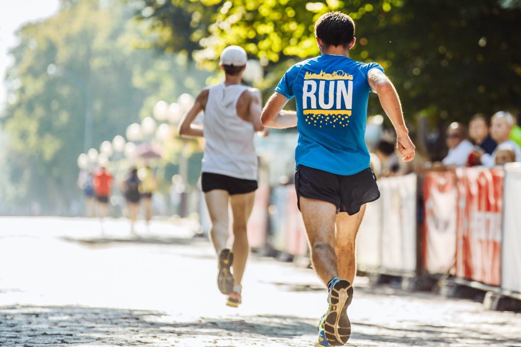 Runners running a marathon on the street