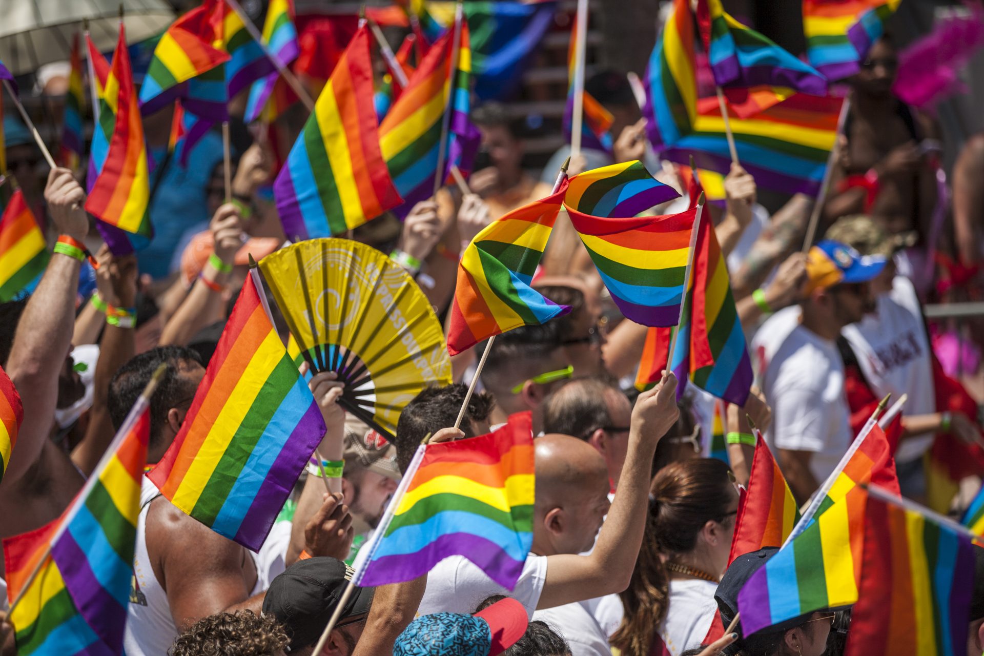 A group of people at a Pride Fest