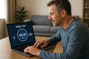 Running an internet speed test